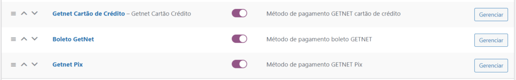 Métodos de Pagamentos Plugin Getnet for WooCommerce